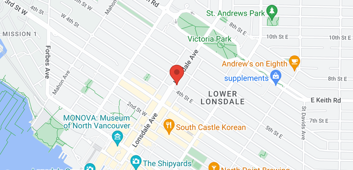 map of 416 332 LONSDALE AVENUE